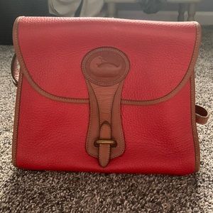Vintage Dooney & Bourke Red Pebble Leather Essex Should Bag